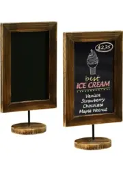 Tabletop Chalkboard Sign Rustic Wood Frame Countertop Message Board, Set of 2@M2