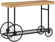 Console Table 112x36x76 cm Solid Wood Mango and Iron,End Tables 16KG-353332