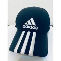 在飛比找蝦皮購物優惠-Adidas 帽子 老帽 棉質 斜紋 黑/三線黑