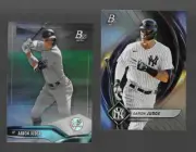 AARON JUDGE 2021 BOWMAN PLATINUM #85 with 2022 #12 BOTH GREAT CARDS