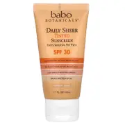 Babo Botanicals, Daily Sheer Tinted Sunscreen, SPF 30, Natural Glow, Fragrance Free, 1.7 fl oz (50 ml)