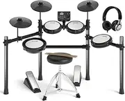 AODSK Electric Drum Set,Electronic Drum Kit for Kids with 195 Sounds,Mesh Drum Pads,Drum Sticks,Heavy Duty Pedals,Drum Throne,Sticks Headphone Included,Light & Portable