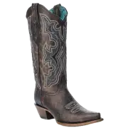Corral Ladies Embroidery & Overlay Brown Western Boots Z5289