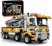 [Mould King] 19014 Concrete Pump Tow Truck, Pneumatic Pump Car Building Block Model Kit, Adults Kids Toys Set MOC STEM 2098 Pieces