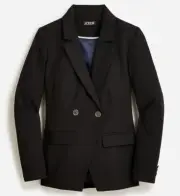 J.Crew $248 Tall Devon Blazer Bi-Stretch Cotton Blend Black Size T4 BP414