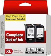Sunnieink 545 Black Ink Cartridge, PG-545 Black XL Replacement for Canon 545 Ink Cartridges, Printer Ink 545 XL for Pixma TS3300 TR4500 TS3450 MG2550s TS3150 MX495 MX490 TR4550 TR4551 TS3100 (2-Pack)