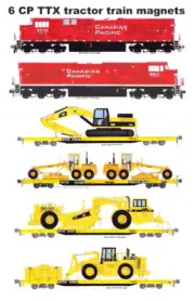 Canadian Pacific TTX Construction Tractor Train 6 magnets Andy Fletcher