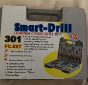 NEW SMART-DRILL TITANIUM COATED 301 PC DRILL BITS SET STORAGE CASE AS SEEN ON TV