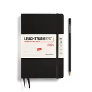 Weekly Planner 2025, Paperback Hardcover (Black) - B6+
