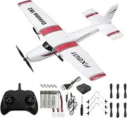 Ouhgnoh RC Plane 2.4Ghz 2 Channels EPP Foam Remote Control Airplane Radio Control Cessna Aircraft Easy to Fly RC Glider Toys for Kids, Boys and Beginners with 3 Batteries