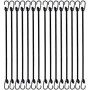 15 Pcs 9 Inch Mini Bungee Cord with Hooks for Camping Tarps Tents Hiking Truck