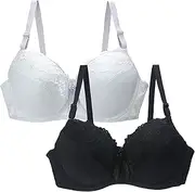 [Generic] Women S Bras 34/75 36/80 38/85 40/90 42/95 44/100 BCDE Cup Bra Sexy Lace Bra for Women Lingerie Plus Size Comfort Bras (Pink, 80B)