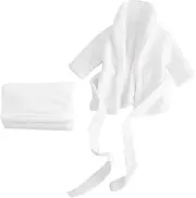 KOMBIUDA Infant Plush Bathrobe Newborn Shower Robe Baby Girl Bath Towel Clothes Dance Costume White Photo Child