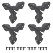 24pcs Metal Box Corner Protectors Edge Guard Black 33x33x33mm