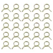 25Pcs Double Wire Spring Hose Clamps, 6mm Tube Clips, Color Zinc