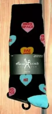MENS MARC ECKO HEART CANDIES BLACK CREW SOCKS (SHOE SIZE 6-12)