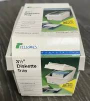 3.5” Diskette Tray Fellowes 90135 Dove Gray Color Holds 40 Disks 1994 Vintage