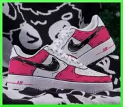 Custom Air Force 1 Pink Cartoon Metallic Black/Air Force 1 Custom Shoes NEW NBOX