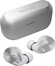 Technics HiFi True Wireless Multipoint Bluetooth Earbuds with Noise Cancelling, 3 Device Multipoint Connectivity, Wireless Charging, Impressive Call Quality, LDAC Compatible, Silver (EAH-AZ60M2ES)