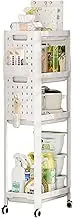 Shxupjn Small Cart with Wheels, Multi-Tier Seasoning Storage Rack, Movable Kitchen Seasoning Carrier, Rolling Organizer Cart, for Garage