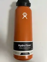 New Hydro Flask Orange 40oz Wide Mouth Bottle Flex Cap &Free Straw with Lid Sale