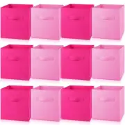 12 Pcs Cube Storage Bin 11'' Fabric Storage Cubes Colorful Bins Foldable for