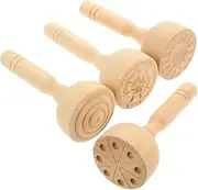 Gogogmee 4pcs Brickearth Mold Handmade Clay Molds Pottery for Clay Portable Clay Molds Clay Modeling Tools Sturdy Clay Stamps Playset Kidcraft Playset Crafts Making Clay Tools Wooden