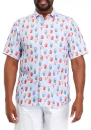 $138 Tommy Bahama Men's Button-Down Shirt, Chambray Blue, 2XLB