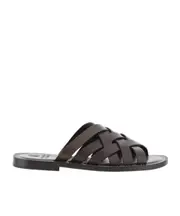 Brunello Cucinelli Woven Flat Sandals 44,40.5,41,42 Black