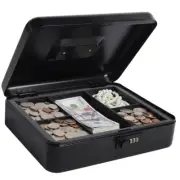 Large Cash Box with Combination Lock Metal Money Box for Cash Lock Box with M...