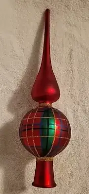 12” Blown Glass Tree Topper VINTAGE CHRISTMAS