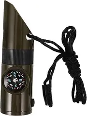 Multi Functional Survival Whistle with Compass Thermometer and Torch Portable Emergency Whistle for Hiking Camping Fishing and Outdoor Activities