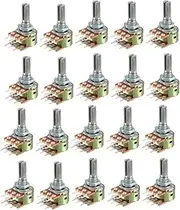 uxcell® WH148 100K Ohm Variable Resistors Dual Turn Rotary Carbon Film Taper Potentiometer 20pcs