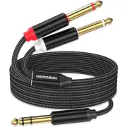 1/4 inch TRS Stereo to Dual 1/4 inch TS Mono Y-Splitter Insert Cable, Nylon B...