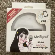 Meifigno Selfie Ring Light 3 Light Modes Rechargeable Clip On