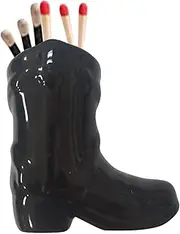 Boot Matchstick Holder - Fireplace Match Holder,with Bottom Igniter Small Candle Jar for Long Match Sticks Holder Home Decor Puchen