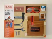 Black + Decker Kids Junior Tool Belt Set 11 Tools and Accessories Toy New in Box