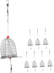 PAMINGONO 8pcs Bait Cage Fishing Baskets Carp Fishing Equipment Fishing Bait Holder Fishing Bait Trap Bait Traps for Fishing Catfish Bait Holders Floating Fish Basket Fishing Lure Feeder
