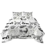 Black and White Cats Coverlet
