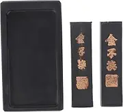 Holibanna 1set Calligraphy Inkstone Set: Chinese Calligraphy Inkstone with Ink Stick - Rectangle Ink Stone Tray for Traditional Practice Painting Drawing