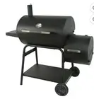 Expert Grill 28" Offset Steel Charcoal Smoker Grill with Side Firebox, Black,New