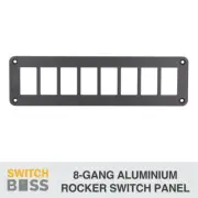 8 GANG ALUMINIUM ALLOY ROCKER TOGGLE GANG SWITCH PANEL- 12V 24V BOAT MARINE 4X4