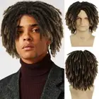 Ombre Brown Crochet Twist Hair Afro Bob Dreadlocks Wig for Men