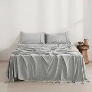 Dreamaker Superfine Washed Microfibre Sheet Set Dove Grey (Single, King Single, Double, Queen, King, Super King)