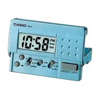 在飛比找PChome24h購物優惠-CASIO輕巧隨身型數字電子鬧鐘-藍