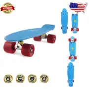 Safe & Portable 22'' Plastic Skateboard for Beginners - Colorful Retro Design