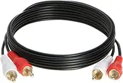 2RCA Male to 2RCA Male Composite Audio Cable, Gold Plated 3ft, 6ft, 10ft, 12ft, 25ft (10FT)