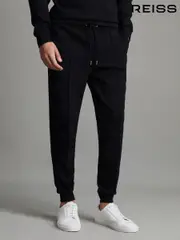 Reiss Navy Premier Interlock Jersey Drawstring Joggers (T44907) | $195