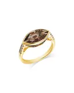 Bloomingdale's Fine Collection Smoky Quartz & Multicolor Diamond Ring in 14K Yellow Gold