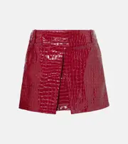 [Tom Ford] Tom Ford Croc-effect leather miniskirt UK 14 red